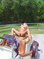 Cute Milf strips at the park