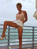 Wife flashing in public and fucks machine