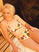 Take a strol through an all female mature sauna