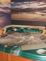 Mature women relaxing in a sauna