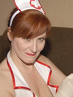 Red big titted mature slut gets fisted and toyfucked