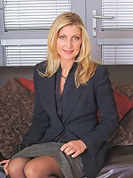 Blonde MILF Yasmin wastes no time getting naked after her 9 to 5 job