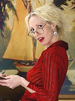 Mature office chick getting excited by us watching her undress