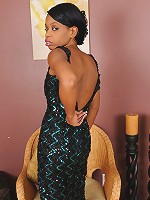 Elegant ebony MILF Lippz strips to reveal her hot bod and hairy pussy