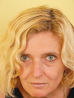 All natural blonde Hillary spreading her 51 year old hairy pussy wide