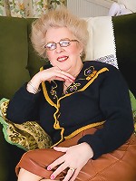 Older gray haired lady spreading her very hairy bush