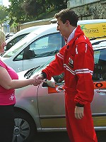 The fatty blows the mechanic and he does her from behind because her pussy is so tight