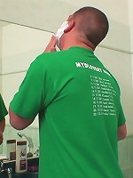 She makes her son in law stuff his dick into her tight old pussy in the bathroom and he loves it