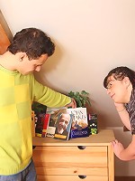 After he fucks the sexy granny he pulls out and cums on her pussy so she can taste it