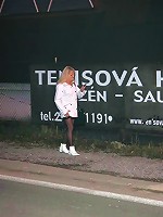 The sexy mature blonde pulls those legs apart so he can pump his thick young meat into them