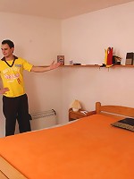 Granny's mobile phone is out of battery power and he fucks her after offering his phone