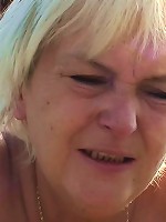 Old babe fucked hard in her pussy by the young man on the side of the country road