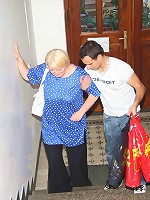 Fat mature slut can't resist the chance to fuck this young man and feel him inside her pussy