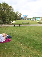 She and her young lover are outdoors and the sexy mature is fucked in her dripping wet pussy