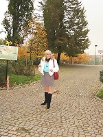 Her wet granny pussy is filled by him on that nice clean hotel bed and she loves it