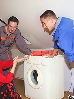 Granny is definitely a meat eater and she has two hot dicks fucking her body in the picture set