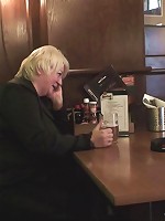 The mature blonde shows her lust for cock meat and they feed her as much dick as she can take