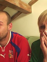 They watch a football game together and then they have blissful hardcore granny sex