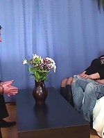 She is at the sex therapist and things are getting hands on in the mature threesome