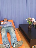 Chubby mature blonde going wild with two guys and their big, rock hard schlongs