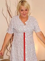 The old cleaning lady comes into their apartment and they immediately fuck her