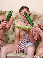 Two sluts with cucumbers