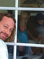 2 hot mini skirt lesbians are spied upon then fucked hard in this amazing 3some fuck pic set