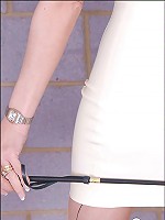 Rubber dress milf poses